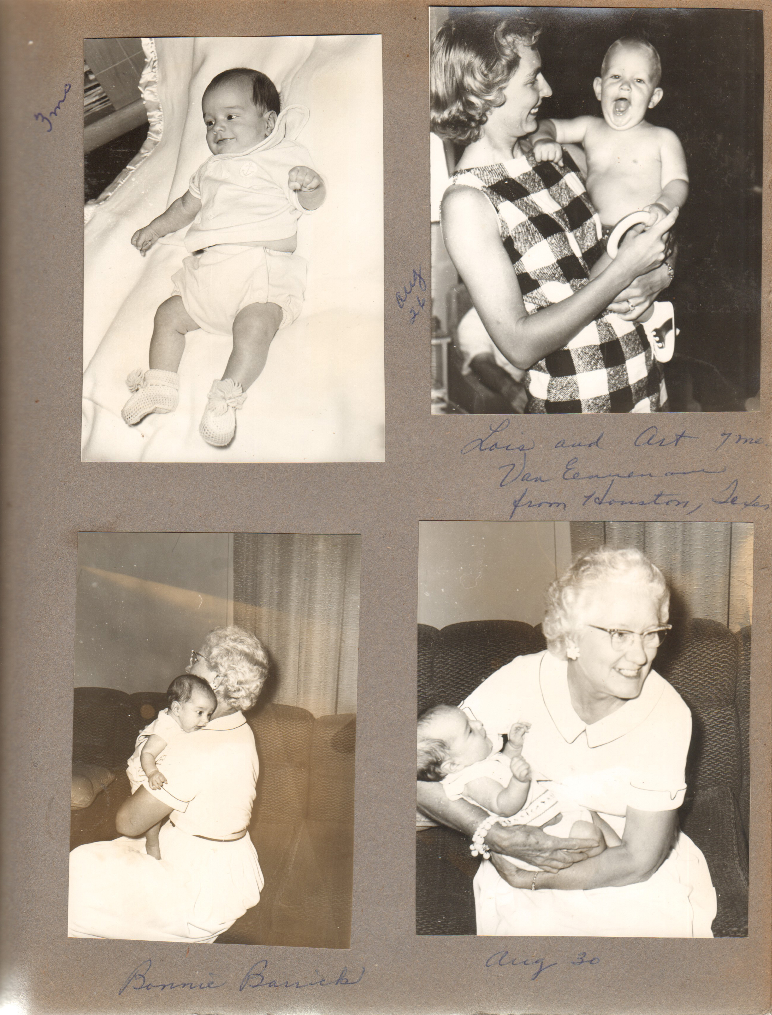 Baby pictures Alan - Bonnie Barrick. Lois and Art Van Eenenaam from Houston