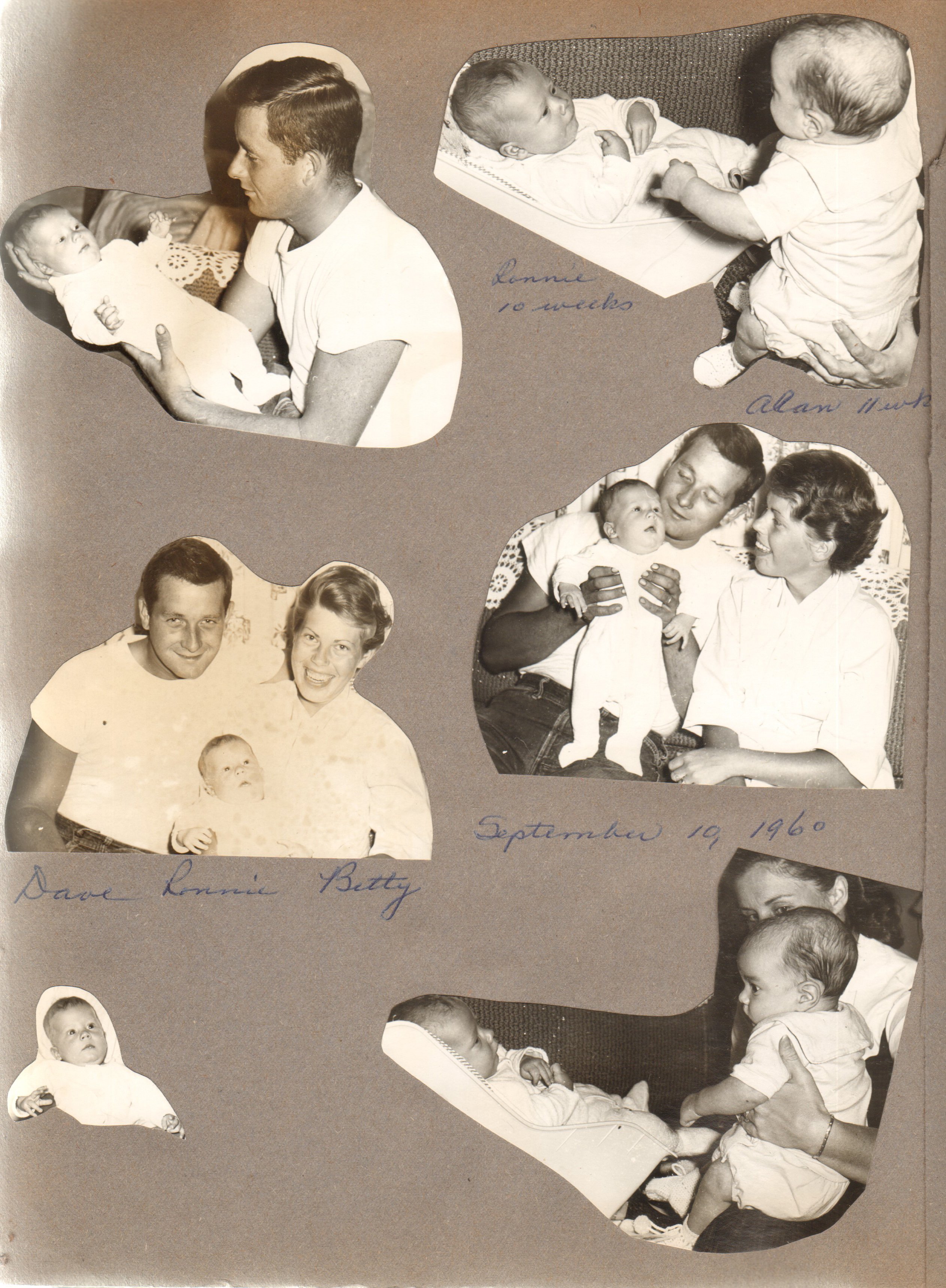 Baby pictures Alan and Ronnie. Dave and Betty. Rosemary