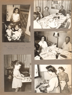 Baton Rouge - Susan, Carole, Cindy, Alan. Cindy playing. Dinner - Helen, Curt, Vonnie, Bill, Susan. Helen, Curt. Kitchen - Helen and Vonnie.