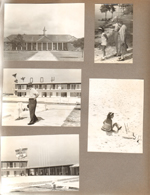 Curt at motel. Congress In motel, Susan on beach. Susan with Curt and Vonnie on beach