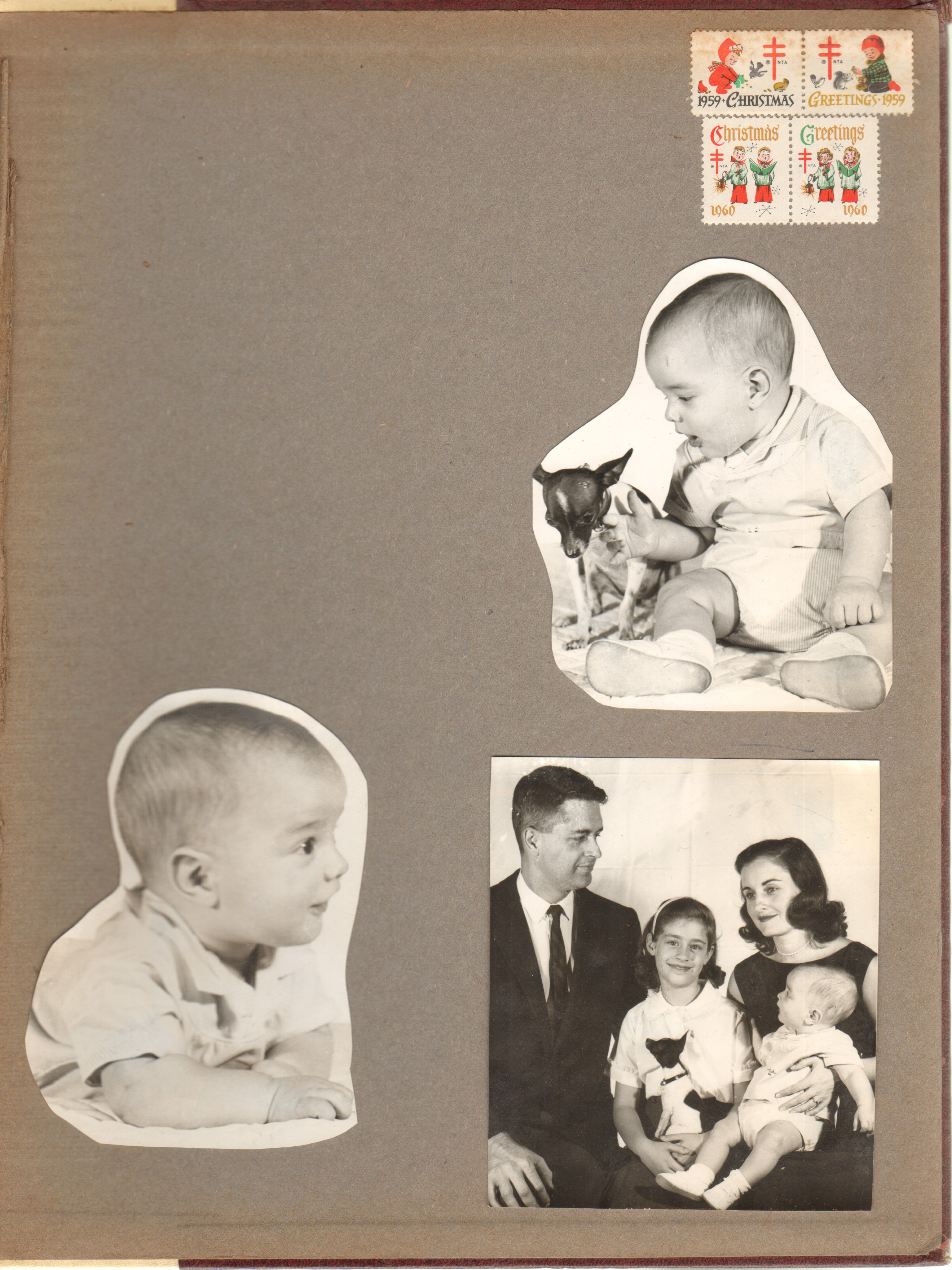 Baby pictures - Princess, John Susan, Rosemary. Christmas Seals 1959 and 1960.