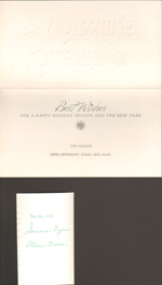 Christmas card from envelope. Portrait Susan and Alan