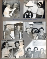 An evening at the Graf home (Josephine Graff? daughter of Josephine Schmidt). Alan? and Curt. Susan. Doroty? and Vonnie. Vonnie and Dorothy? Rosemary and Josephine? 
