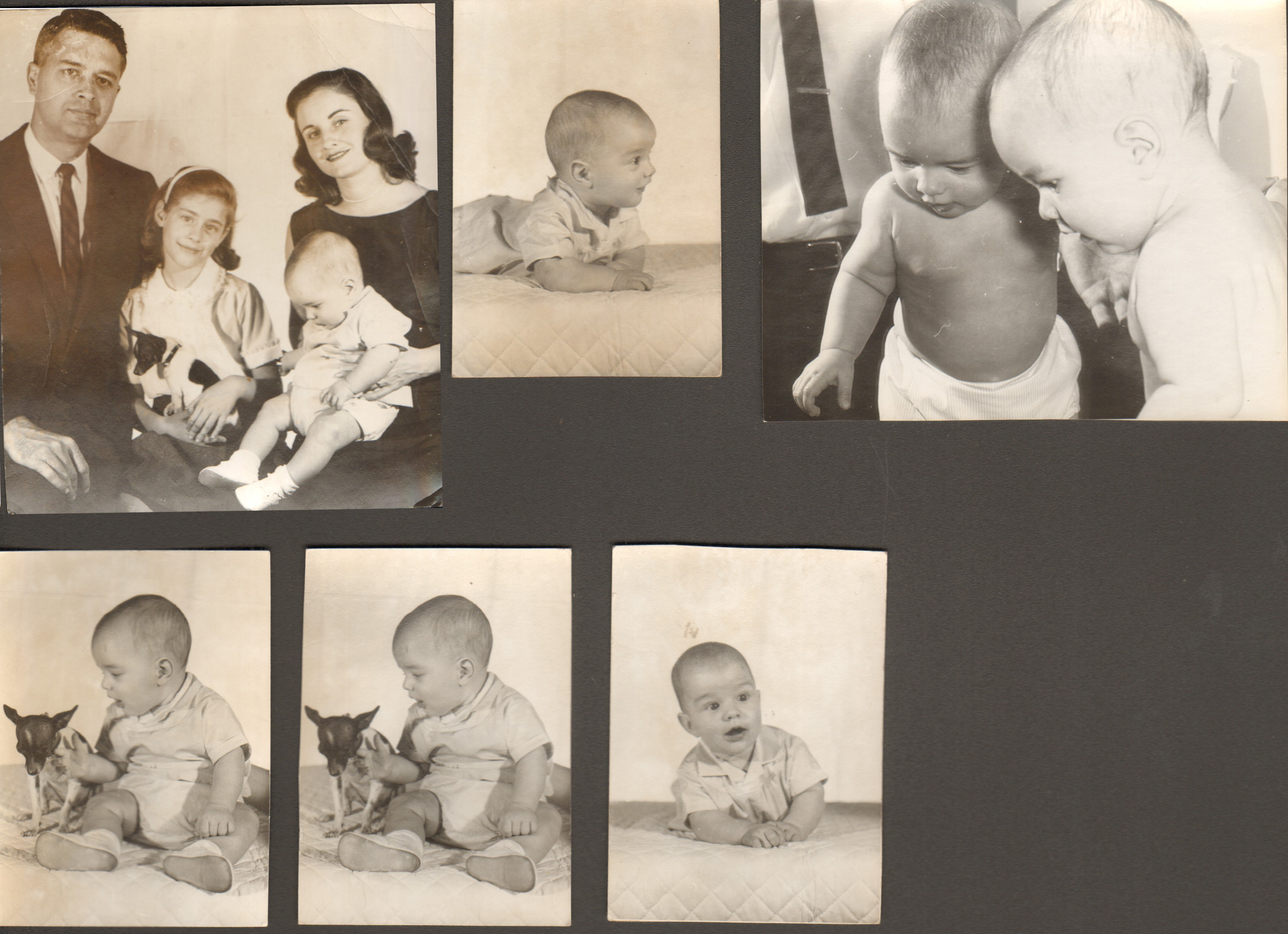 loose portraits - John, Rosemary, Susan, Alan, Princess - Christmas 1960