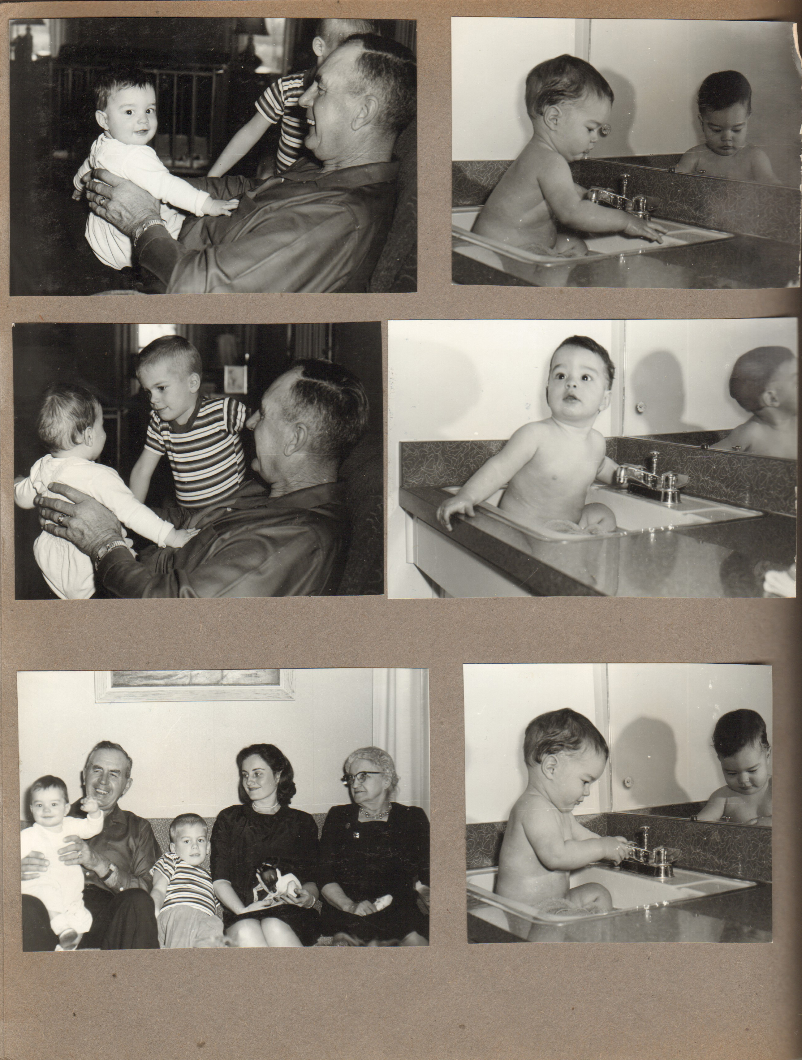 at farm - Alan Girstle, Eddie. Alan, Girstle, Eddie, Rosemary, Nora Hague. at 6122 Alan in bathroom sink