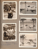 Hollywood Beach - Neptune - Rosemary on broadwalk. Beach from apt 28 John waving. Ruth and Bill Salter at Neptune. Mrs Gottschalk.