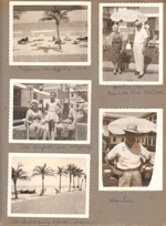 Hollywood Beach - Neptune - from window, John boat. The Benefiel's (Benfield's) from New Jersey with Susan at Neptune. Mr Benfiel (Benfield) taking picture of Susan. Mrs and Mr Wm McCutcheon. Bill Salter.