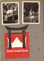Hollywood Beach - John with new puppy. Susan with new puppy. Menu from The Castaways Shinto Temple Room - 16375 Collins Ave. Miami Beach