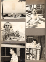 Hollywood Beach - Neptune -  Sailboats. Alan by shuffleboard. Ruth and Bill Salter - needlepoint. Alan in crib.
