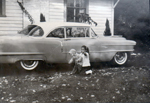 loose photo - Alan and Susan in yard at Cadillac.