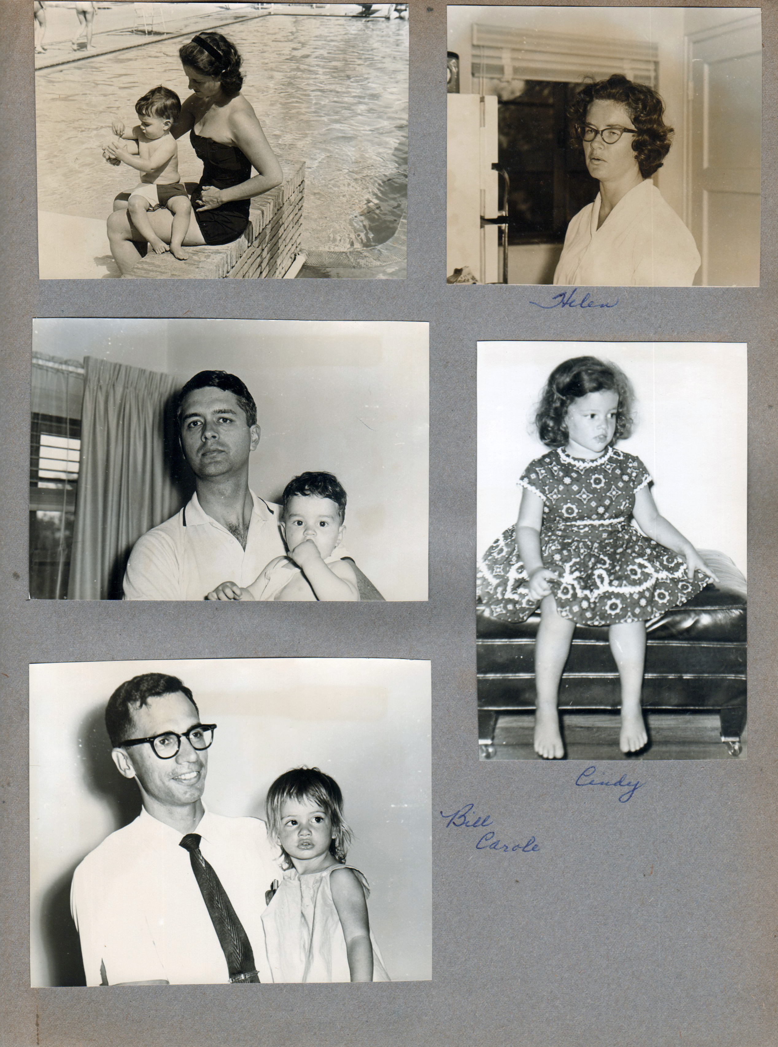 Houston, Texas - pool - Alan Rosemary. John and Alan. Bill and Carole. Helen. Cindy.