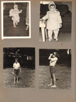 6122 living room - Alan walking. Standing at table. Susan in yard