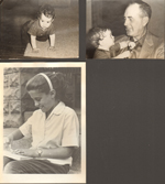 loose photos - Alan crawling. Alan and Girstle. Susan on steps.