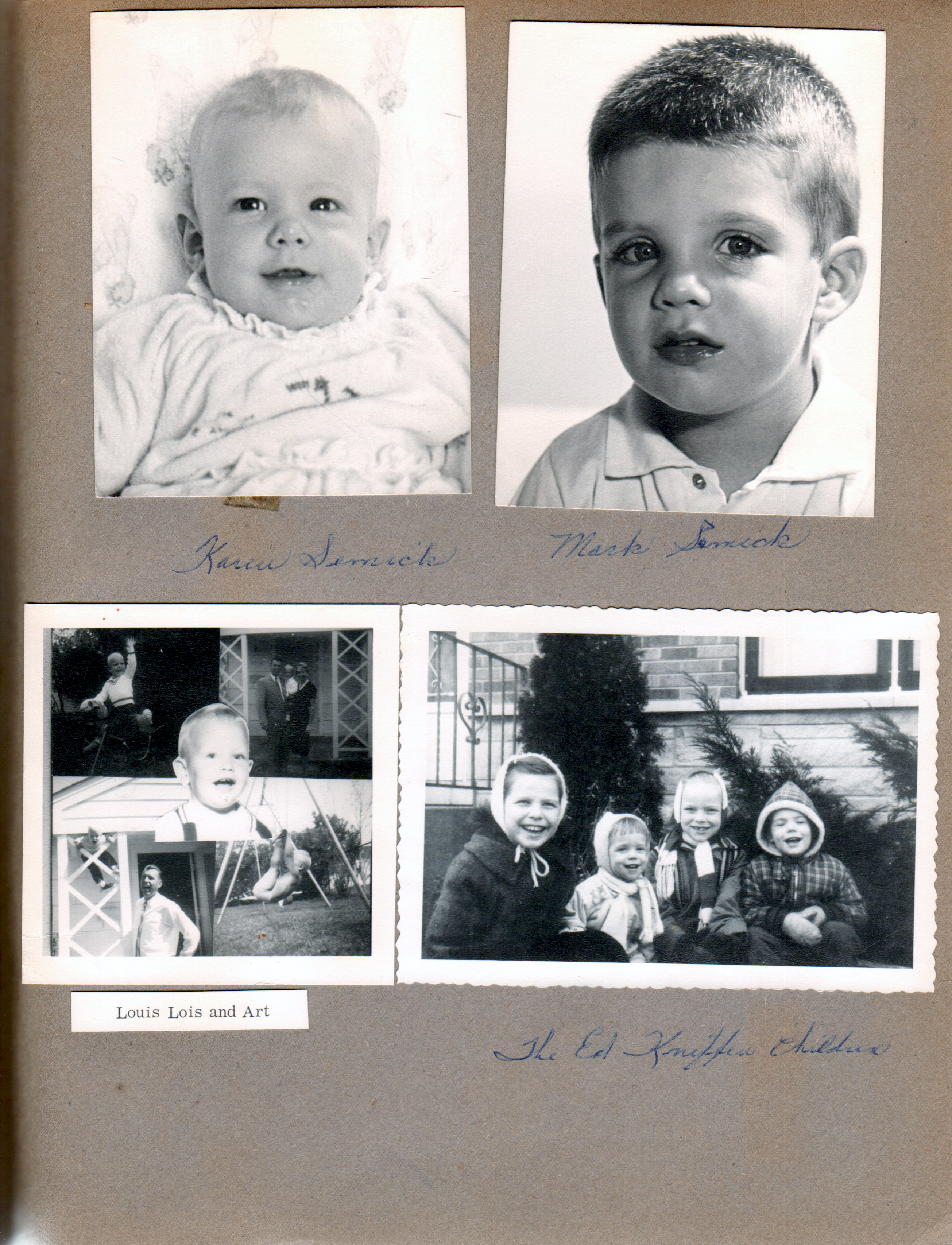 Christmas pictures - Karen Semick. Mark Semick. Louis, Lois and Art. The Ed Kniffen children.