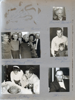 [removed picture of Maud Williams and Burns - says see 1972 white book #34, Indeed it is! It is with Maud's obituary in that book] The Brawner's family across the street from 6122 - Cornelia, Louise Williams, Warren, Maud Williams (Louise's mother), Flora Brawner (Louise's sister) and Burns. Happy Birthday Dave - cake with Ronnie and Susan. Bonnie Barrick (Curt's sister). Dave and Ronnie. Warren. 
