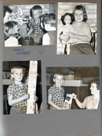 Eddie Hague's birthday. Karen and doll. Eddie with Zebco fishing rod. Eddie and Patty.