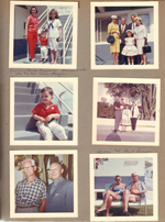 Hollywood Beach Neptune Apartments - Rosemary, Alan and Susan on Neptune steps. Lonnie, George, Suzanne Baranowski,  Mr and Mrs Alois Bodgan. John, Alan, Susan and Rosemary on Surf Road. Gwen and Paul Dreyer.