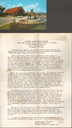 Postcard P41212 - Seminole Okalee Indian Village. Welcome letter