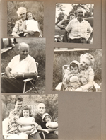 In a field somewhere - Helen Hague and Karen. Patty and Girstle. Curt Letsinger. Alan and Vonnie. Patty, Karen, Glen and Eddie Hague.