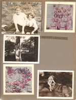 Girl Scouts Troop 498 - Susan, Diane Roush. Susan with a girl. Roses at 6122. Alan with Flash, dog at Haverstick farm.