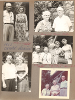 Draper Reunion in Bedford - Arthur and Dot Smith. Inez and Roscoe Miller, Arthur Smith, Vonnie Letsinger, Lida May Lehman, Louise Cole and Florence Harrell. Couple? Vonnie, Mrs Waughtel, Curt.