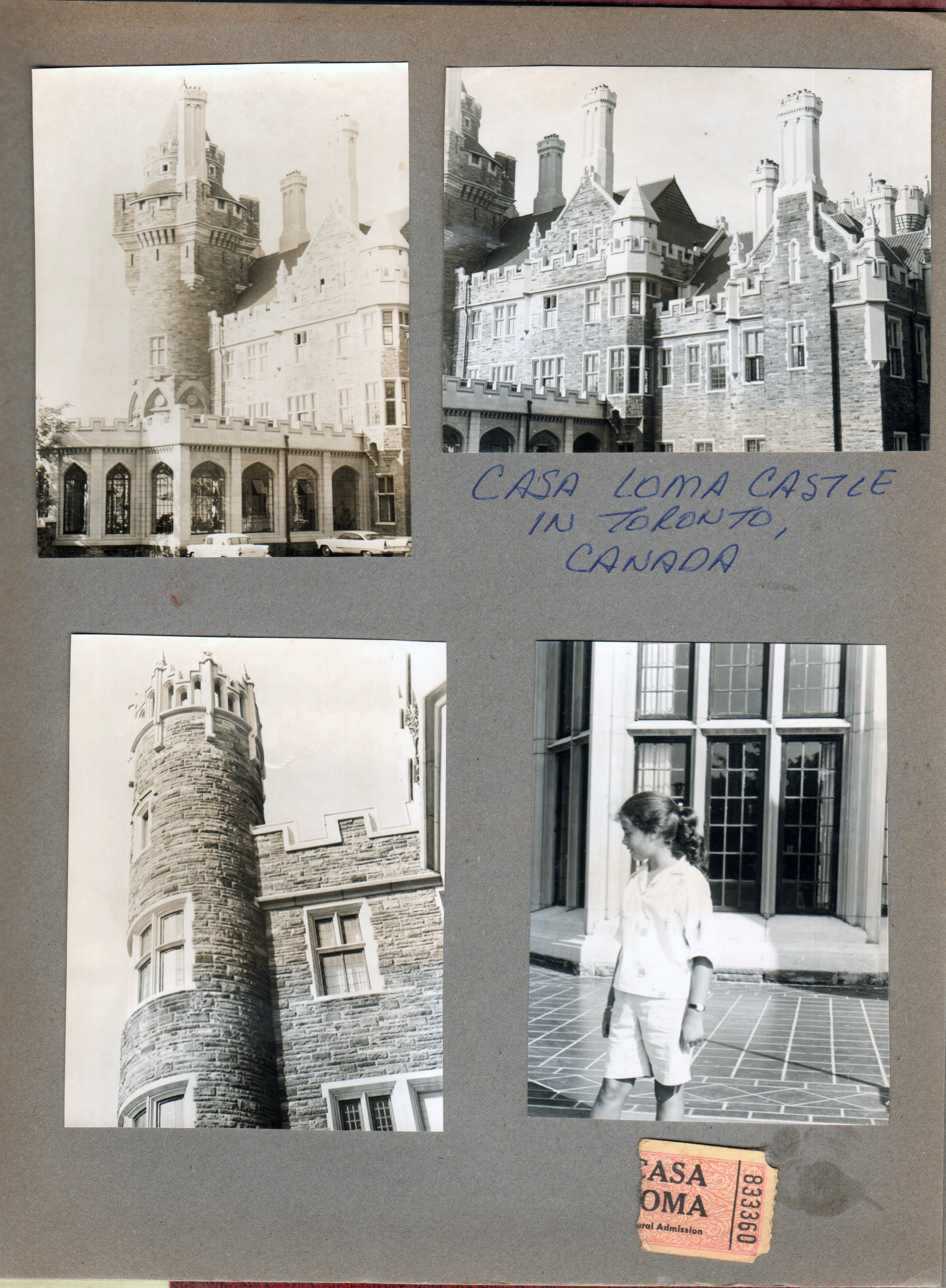 Casa Loma Castle in Toronto, Canada. Susan. Ticket stub.