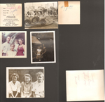 loose items - River view Motel receipt. Maybe ride at Canadian Exhibition. John, Susan, Alan and Rosemary at Draper Reunion. Carol Vaught, Carolyn Bloom and Susan.