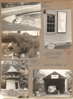 Greenfield Village - Detroit, MI - swans and ducks. John feeding ducks. Pigeon house, Covered bridge. Toll rates sign.