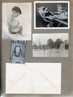 Alan at Riviera Club. Rosemary on yard sunbathing with transistor radio. Photo booth pictures of Rosemary