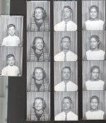 Photo booth pictures of Alan, Rosemary, John, Susan