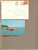 Air Mail letter to Rosemary. Postcard - Ozark Playground Series - Free Ferry Norfolk Lake