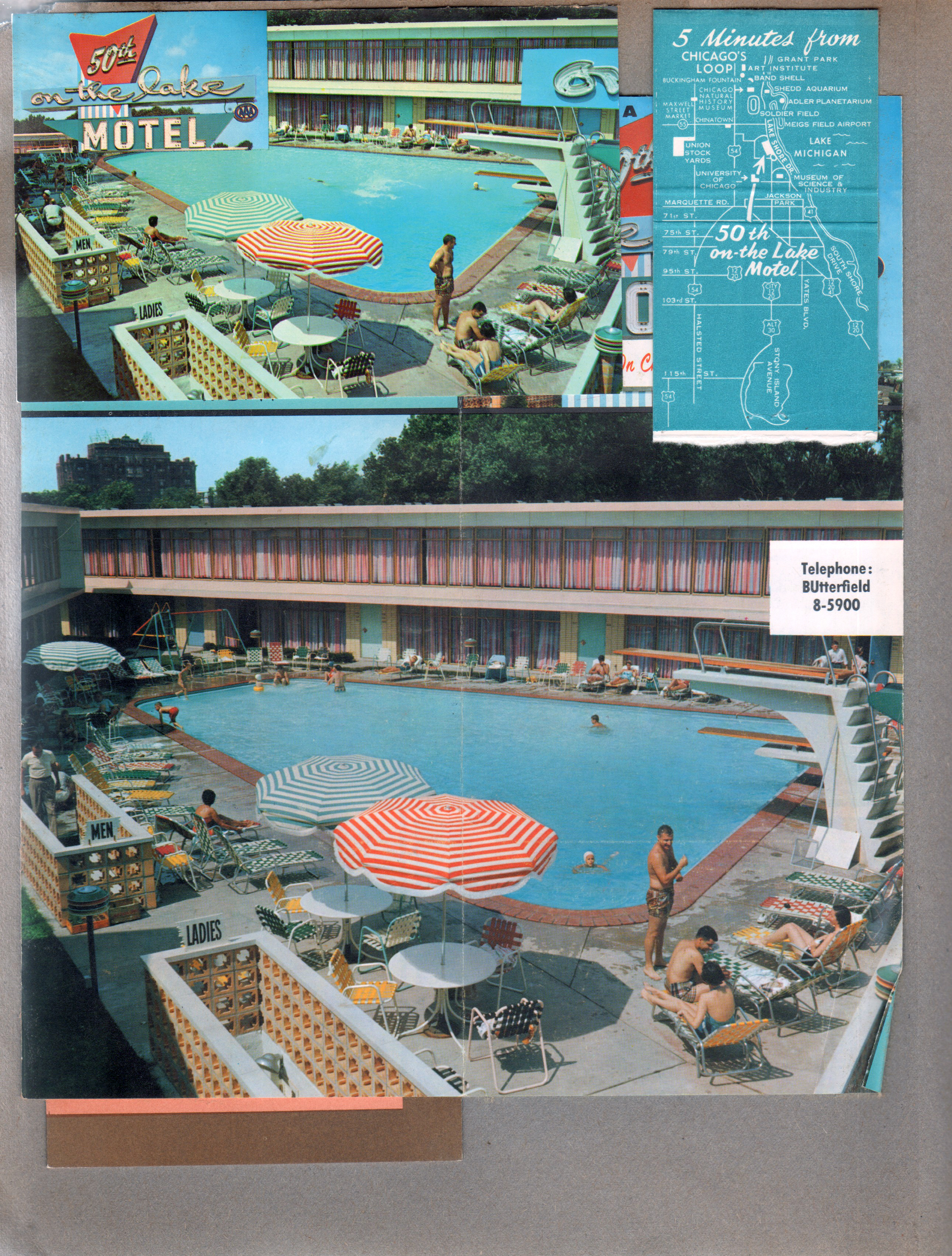postcard and brochure - 50th on the Lake - Chicago, Ill