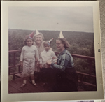Cindy, Vonnie, Carole, Helen - birthday hats