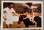 Cindy and Carole on pony, Bill