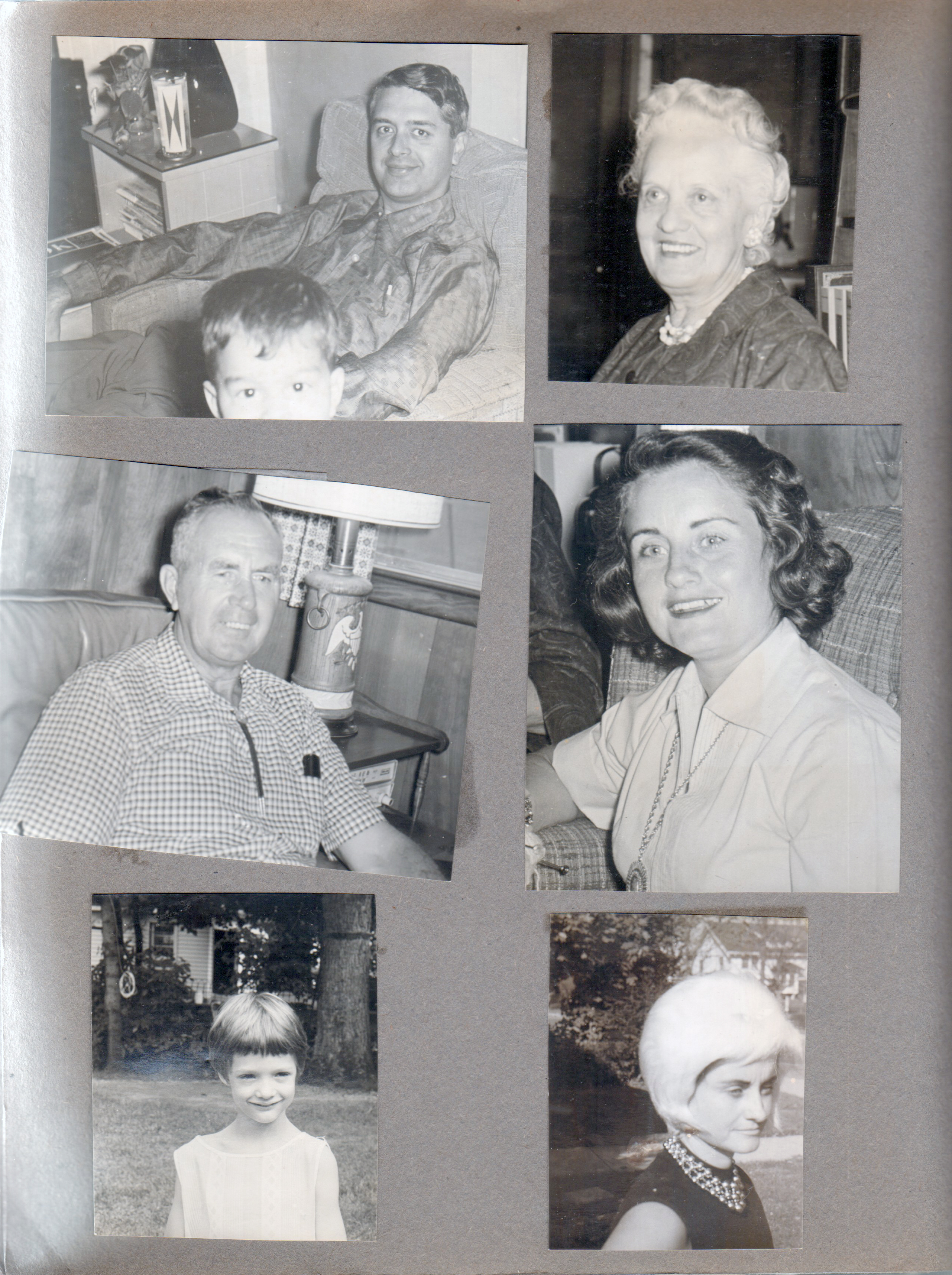 Alan, John. Helen. Girstle. Rosemary. Jayne Snodgrass. Rosemary with white wig.