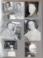 Alan, John. Helen. Girstle. Rosemary. Jayne Snodgrass. Rosemary with white wig.