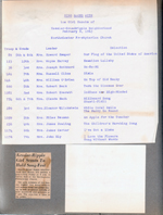 Girl Scouts Sing Along at Northminster program. Newspaper clipping for sing along.