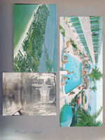 postcard C-26717 Aerial view of Ft Myers Beach. postcard 57811-B - Almaza Motel - Ft Myers Beach. March 1963 6122 back yard flooded, playhouse.