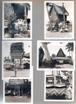 South Pacific Polynesian Restaurant - Susan and Alan and two others. Susan, Rosemary and Alan and three others. Group under sign. Driveway in to parking. 