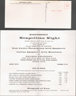 The Castaways - Miami Beach - postcard P49409 and menu Neapolitan Night Wednesday
