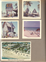 South Pacific Polynesian Restaurant - Group under sign. Front of restaurant. Neptune - beach from sundeck. Postcard - Johnson Street