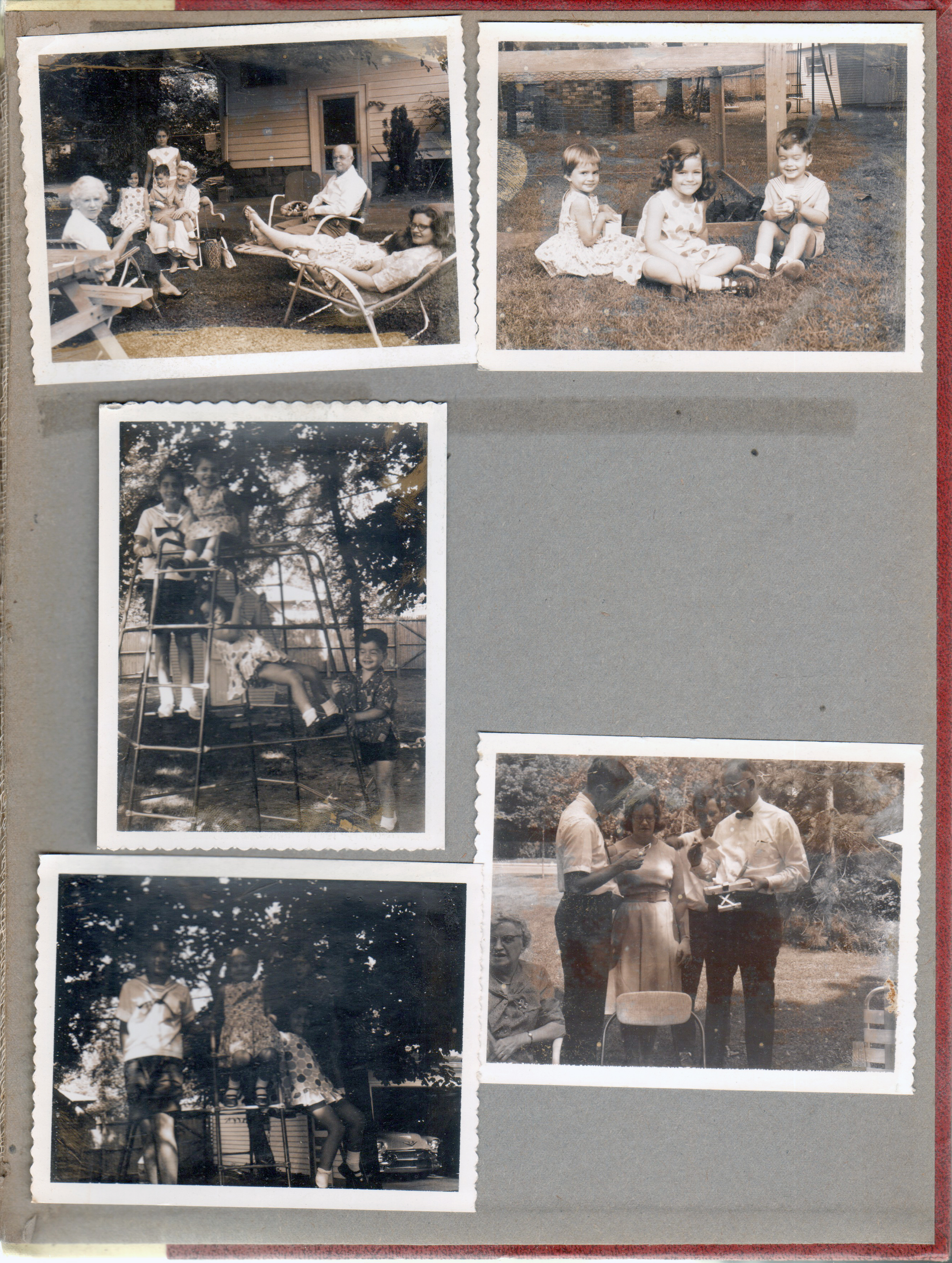 6122 yard - Bonnie Barrick, Cindy, Alan, Susan, Vonnie, pink flamingo, Curt, Helen.