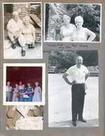 Draper Reunion - Bedford - Roscoe and Inez (Draper) Miller. Christine Smith. Inez Miller, Hazel Murphy. Arthur, Louis, Joe, Vonnie. Dorothy, Lida May. Warren. Susan under group picture.