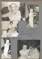 Aug 11, 1963 Great Grandma (Nora) Hague birthday. Mary. Eddie, Alan Susan, Nora, Mary.  Mary and Pat.