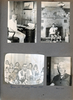 Lloyd and Rosie Harris house in Nashville, Indiana. Lloyd at desk. Susan and Alan at fireplace. TV screen - Karen on Mickey Mouse Club. Helen Hague Nov 1953