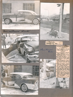 Save and Ronnie's auto wreck in Broad Ripple - Christmas Eve. Stores along BR Ave. Newspaper clipping of accident report.
