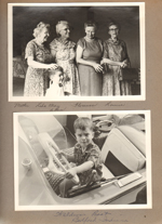 Draper Reunion in Bedford - Vonnie, Lida May, Florence. Louise and Alan. Alan in Waldron's boat in Bedford.
