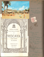 Postcard - Neptune Apartments, Hollywood Beach. Vizcaya brochure and ticket stub