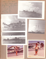 Large boats - Pier 66. Neptune - Rosemary and Alan in beach with Neptune behind.