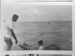 Florida - John and Alan on raft in ocean